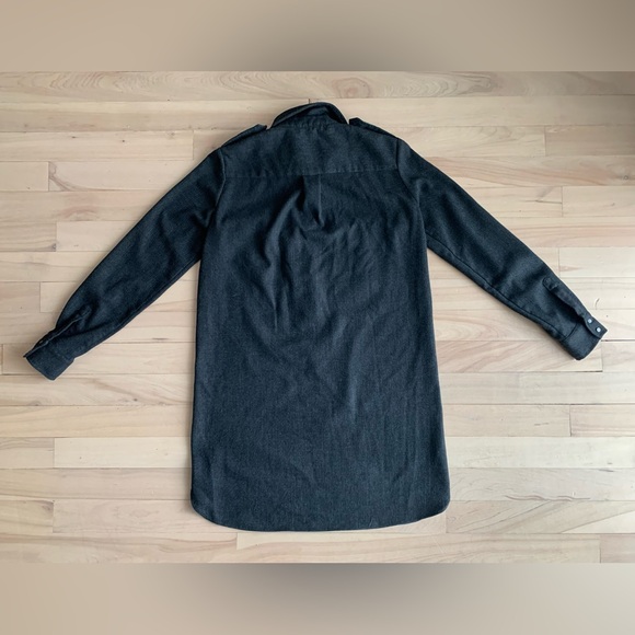 ZARA - Charcoal Shirt Dress | Long Sleeve, Pocket Detail - Picture 5 of 10